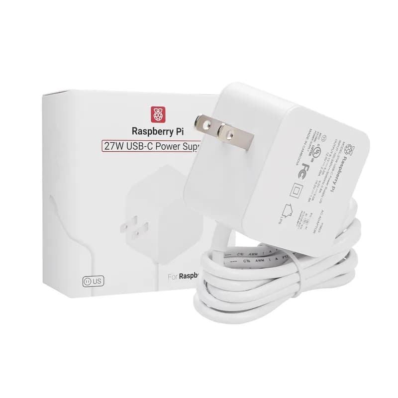 Официальный блок питания Raspberry Pi 5 (27 Вт USB-C, вилка США)