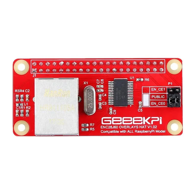 Модуль сетевого адаптера Raspberry Pi Zero ENC28J60