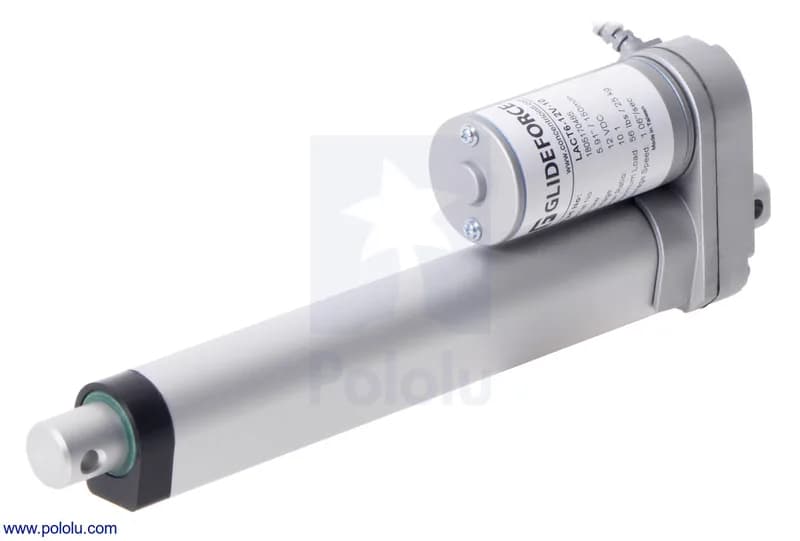Glideforce LACT6-12V-10 Линейный привод для легких условий эксплуатации: 25 кгс, ход 6 дюймов (полезный 5,9 дюйма), 1,1 дюйма/с, 12 В