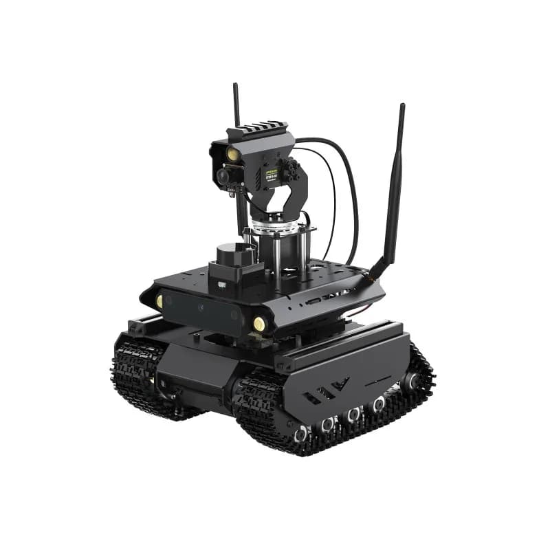 UGV Beast ROS 2 Внедорожный гусеничный робот с искусственным интеллектом с открытым исходным кодом для платы серии Jetson Orin, два контроллера, гибкое всенаправленное панорамирование на 360 °, дополнительно для комплекта Jetson Orin Nano 4 ГБ