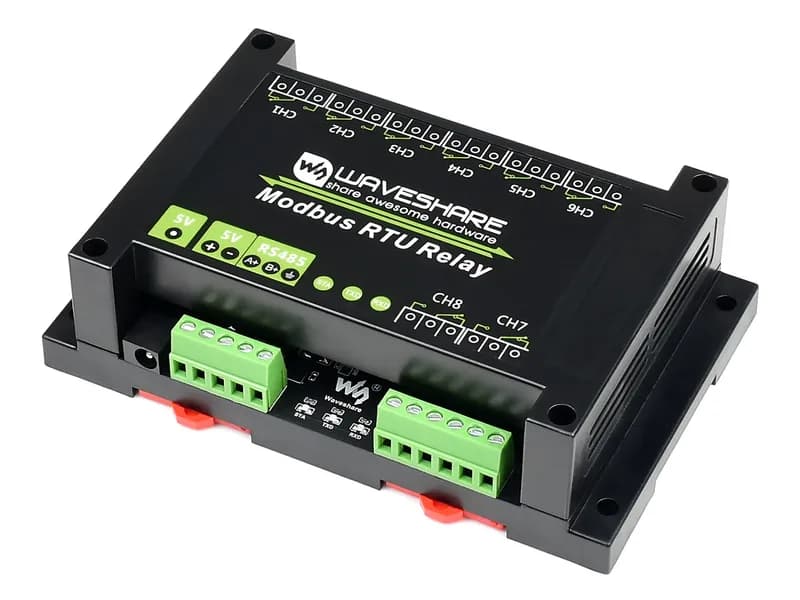 Промышленный 8-канальный релейный модуль Modbus RTU с интерфейсом RS485, мультиизоляционными схемами защиты, источником питания 5 В