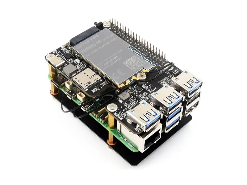 Шляпка PCIe для M.2 4G/5G и USB 3.2 для Raspberry Pi 5, совместимость с модулями SIMCom/Quectel 4G/5G, шляпа Raspberry Pi 5, высокоскоростная сеть
Шляпа